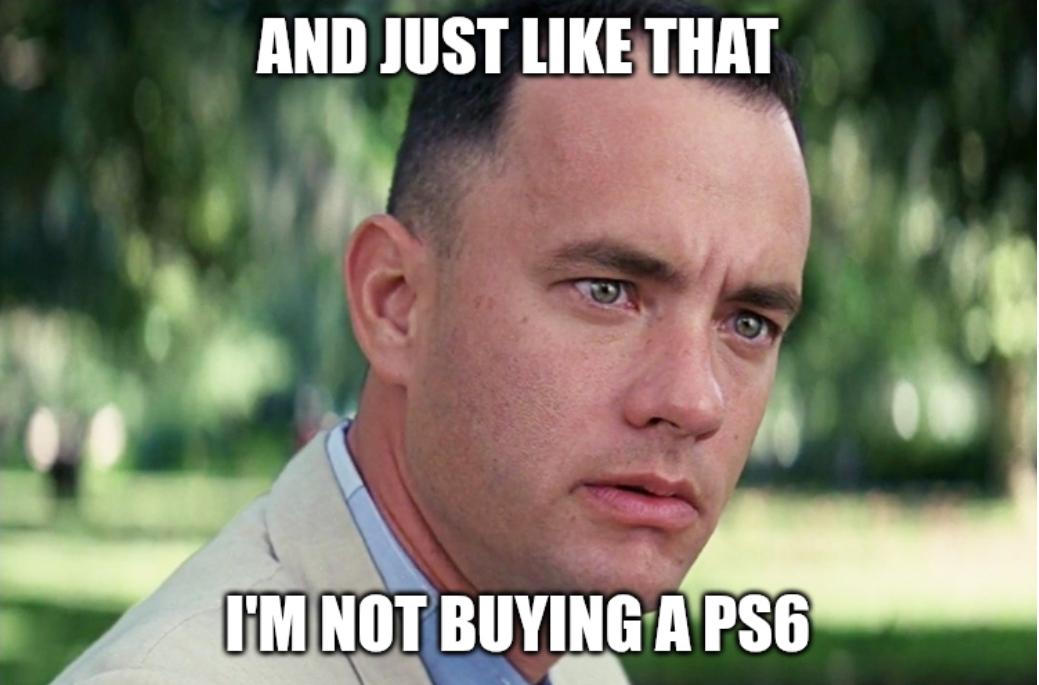 Update to a meme I made last week. No more physical discs for Playstation by 2028?