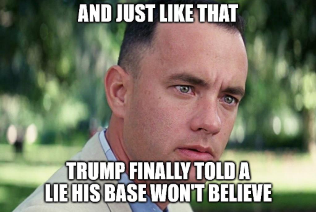 Tens of thousands of documented lies later, it finally happened because of the Epstein files
