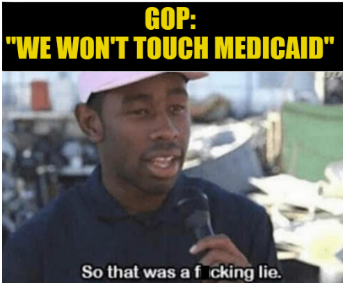 If the bill passes ~13.7 million medicaid recipients will become ineligible *and* be barred from buying insurance in the open market.