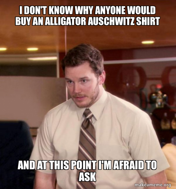 Everyone is boycotting Etsy and Amazon for selling Alligator Auschwitz shirts.