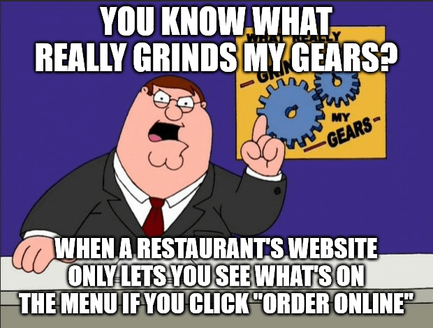 I don't want to order online! I just want to check out what meals your place offers.