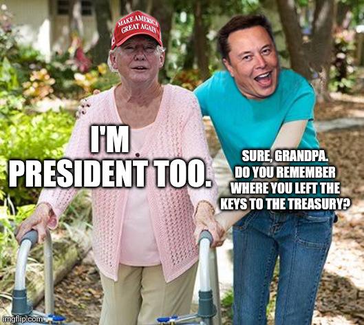 Personally, I'd be angry if Elon humiliated me on the world stage, but I guess Trump loves to be laughed at.