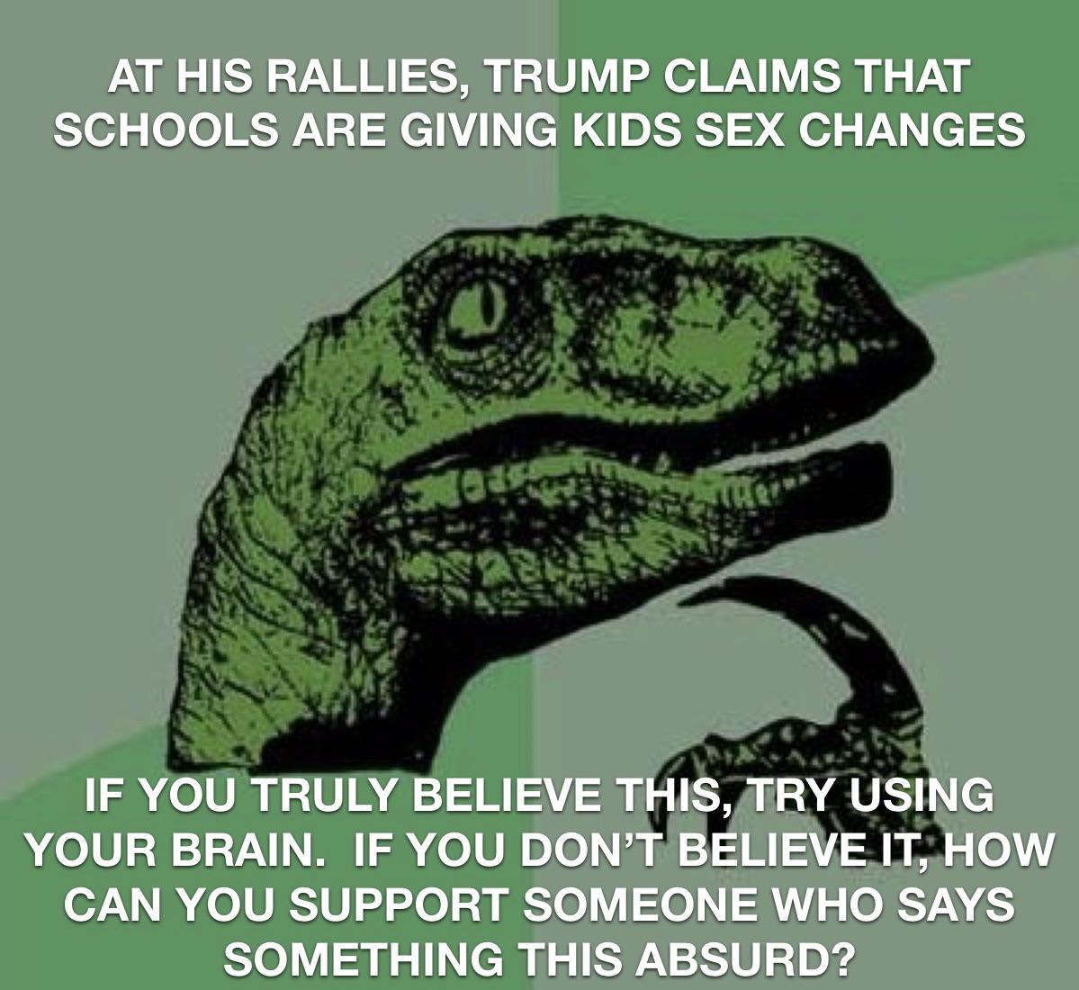 Trump says this insane BS at his rallies