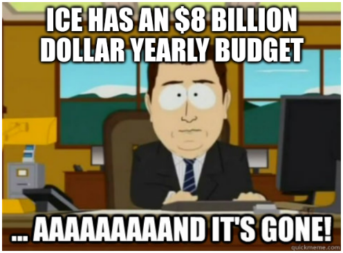 With 103 days to go ICE Barbie has already blown through her budget triggering the antideficiency act.