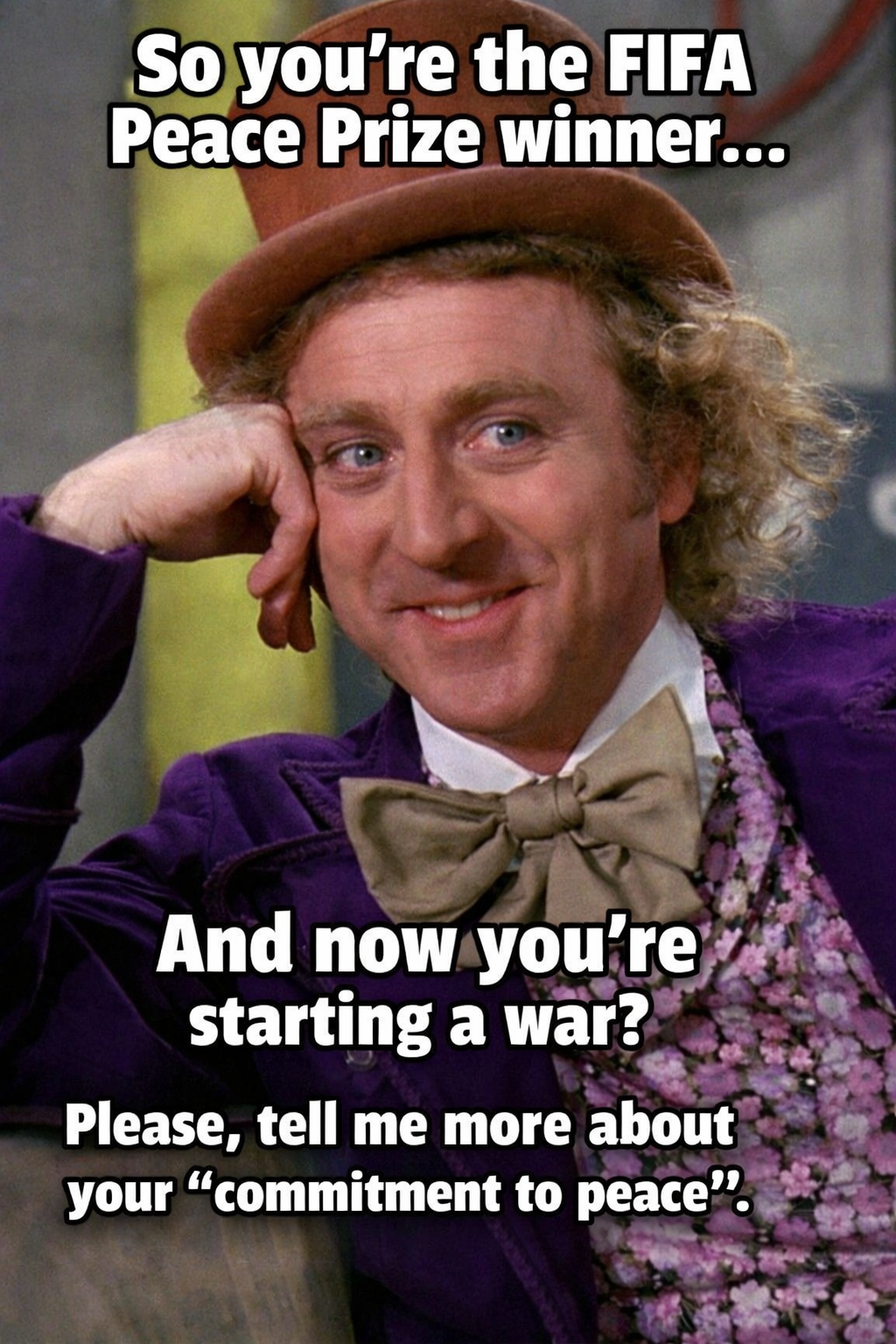 100% of FIFA Peace Prize recipients have started a war.