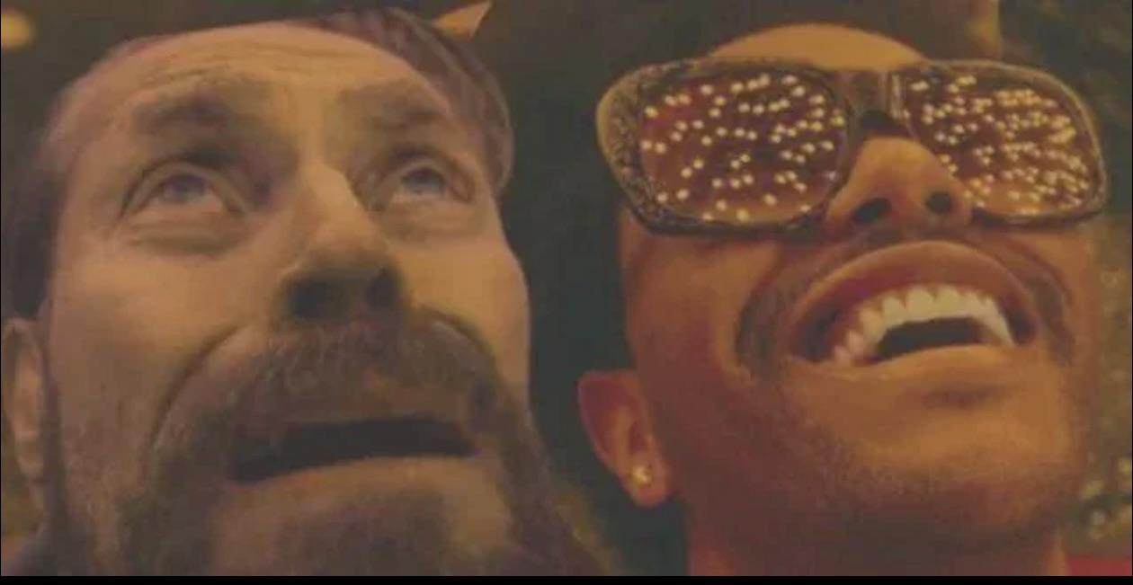 POV: A Democrat and a Republican look up at the big fascist boot about to crush them