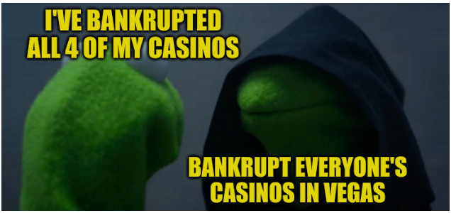 Visitors, bookings, and bets are all substantially down in Vegas. Almost like a guy who bankrupted 90% of his companies is bad for business.