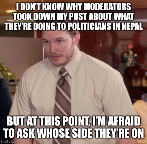 Nepal is a touchy subject apparently.