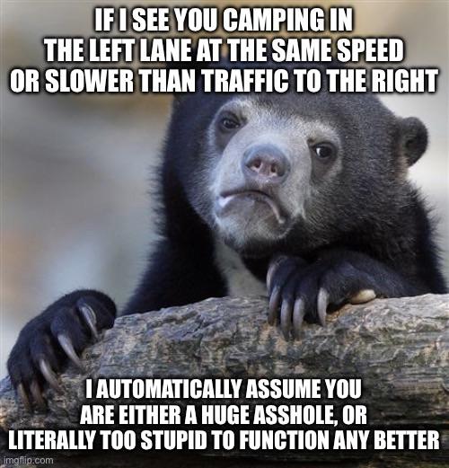 If you can’t figure out the relatively simple concept that there is no “fast” lane but only a passing lane, you should not be driving