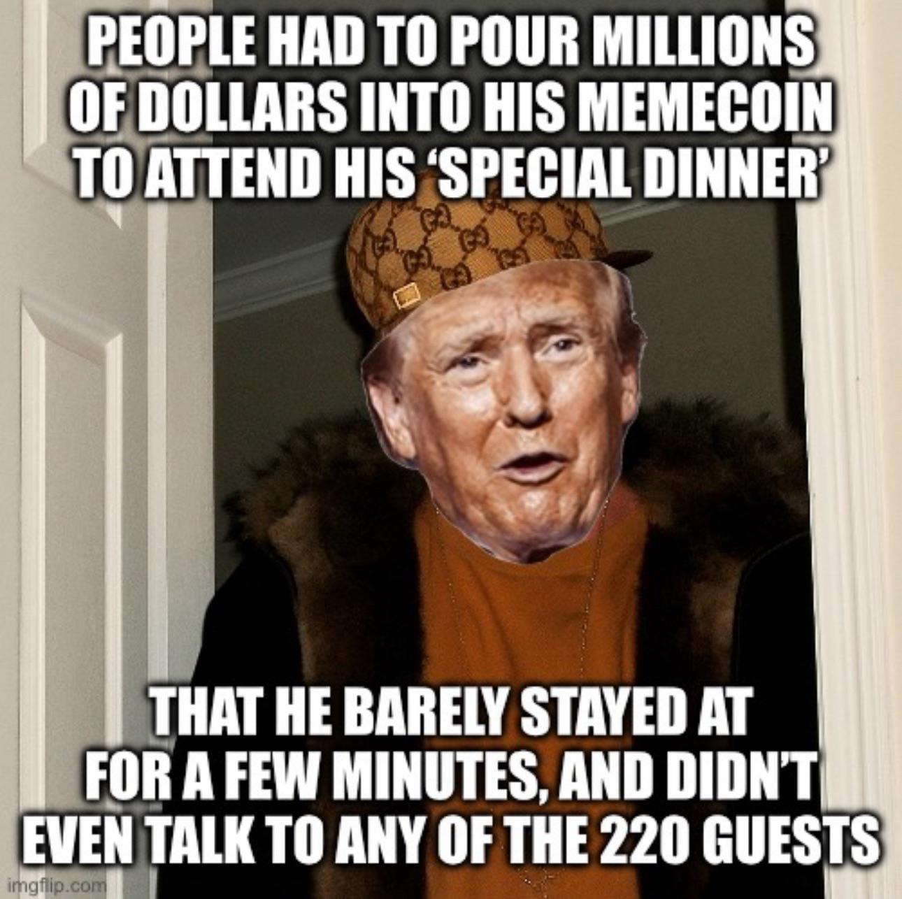 At Trump's $148 million meme coin dinner, 'the food sucked' and security was lax