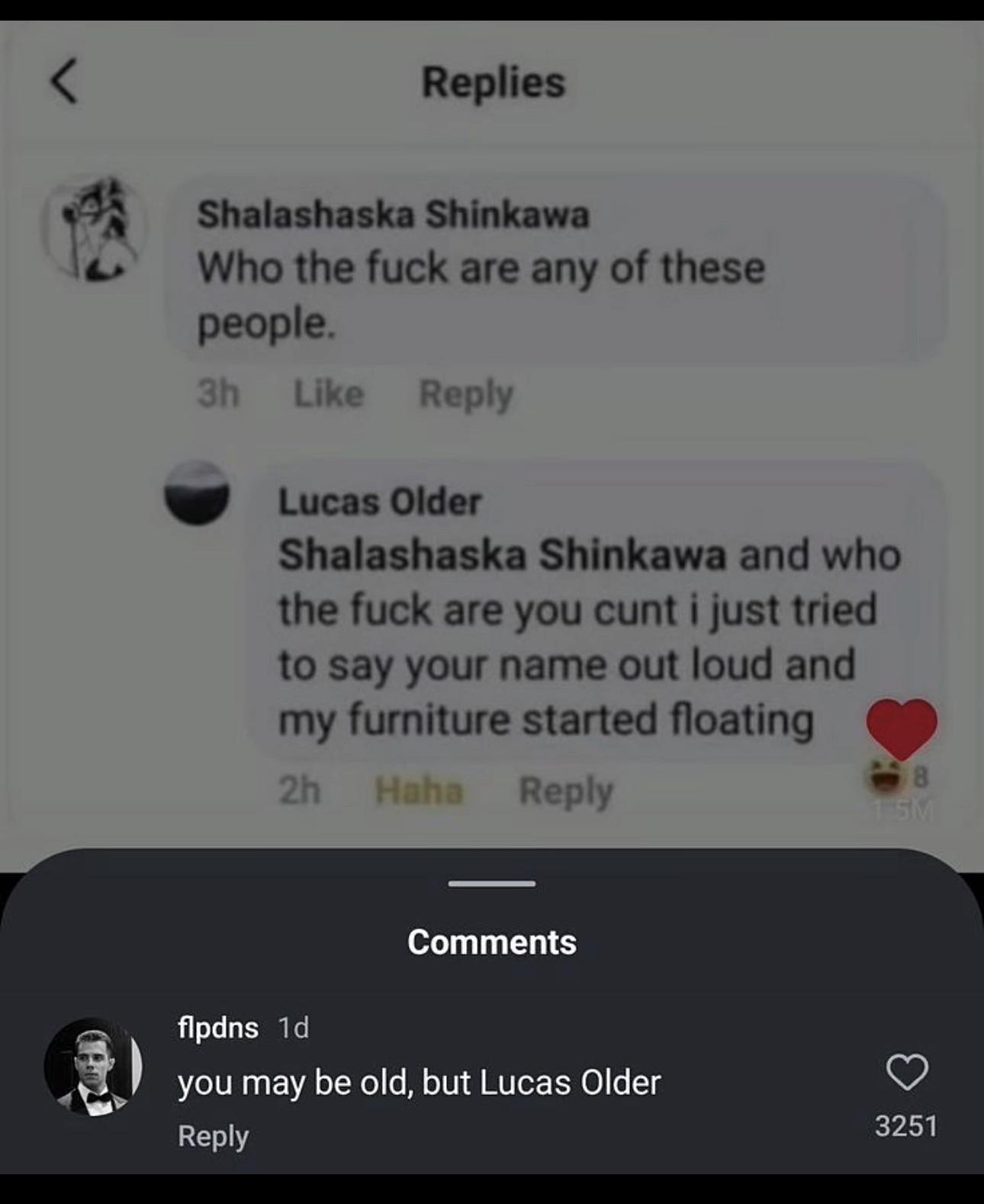 Lucas ate and LEFT no crumbs but flpdns is RIGHT