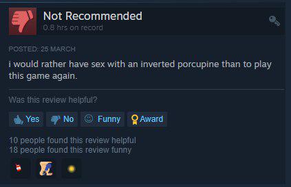 steam review, i found