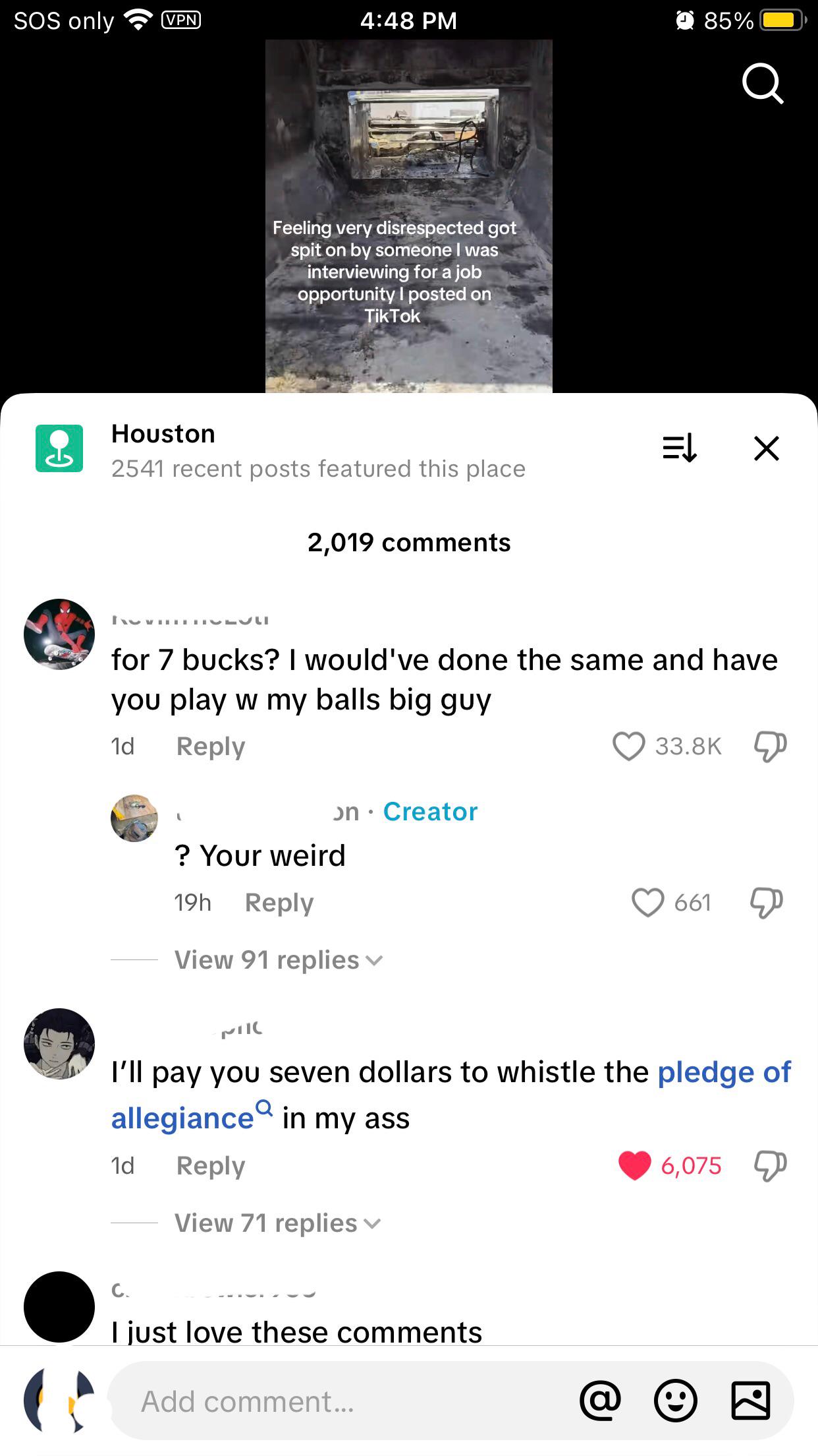 Guy offers 7$ to clean garbage