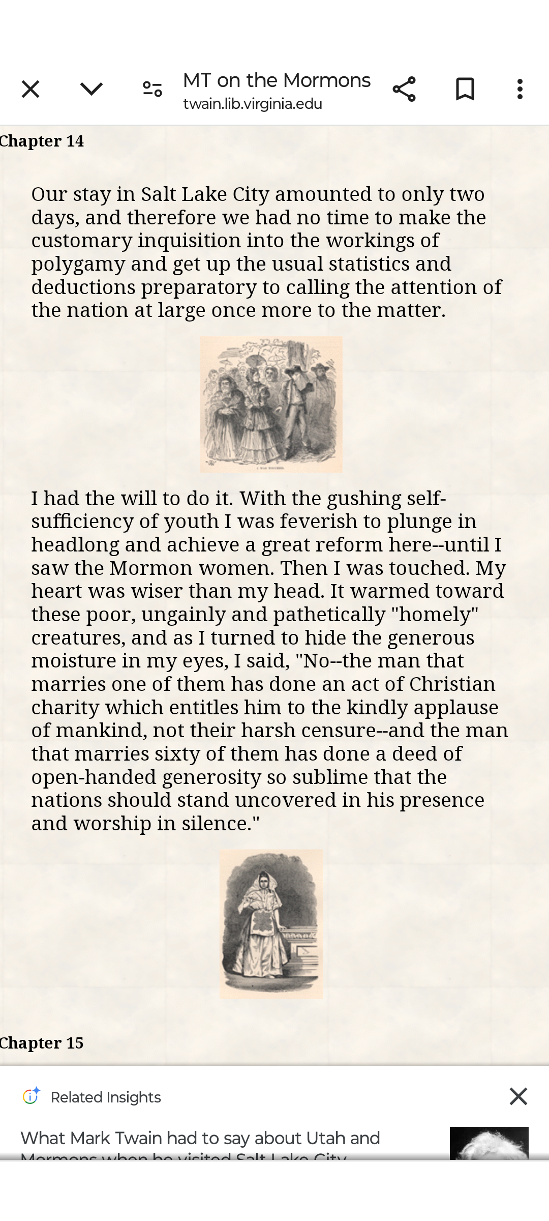 Mark Twain on Mormon women from Roughin' It