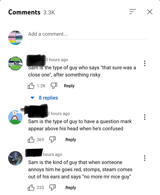 This guy’s whole comment section is insults