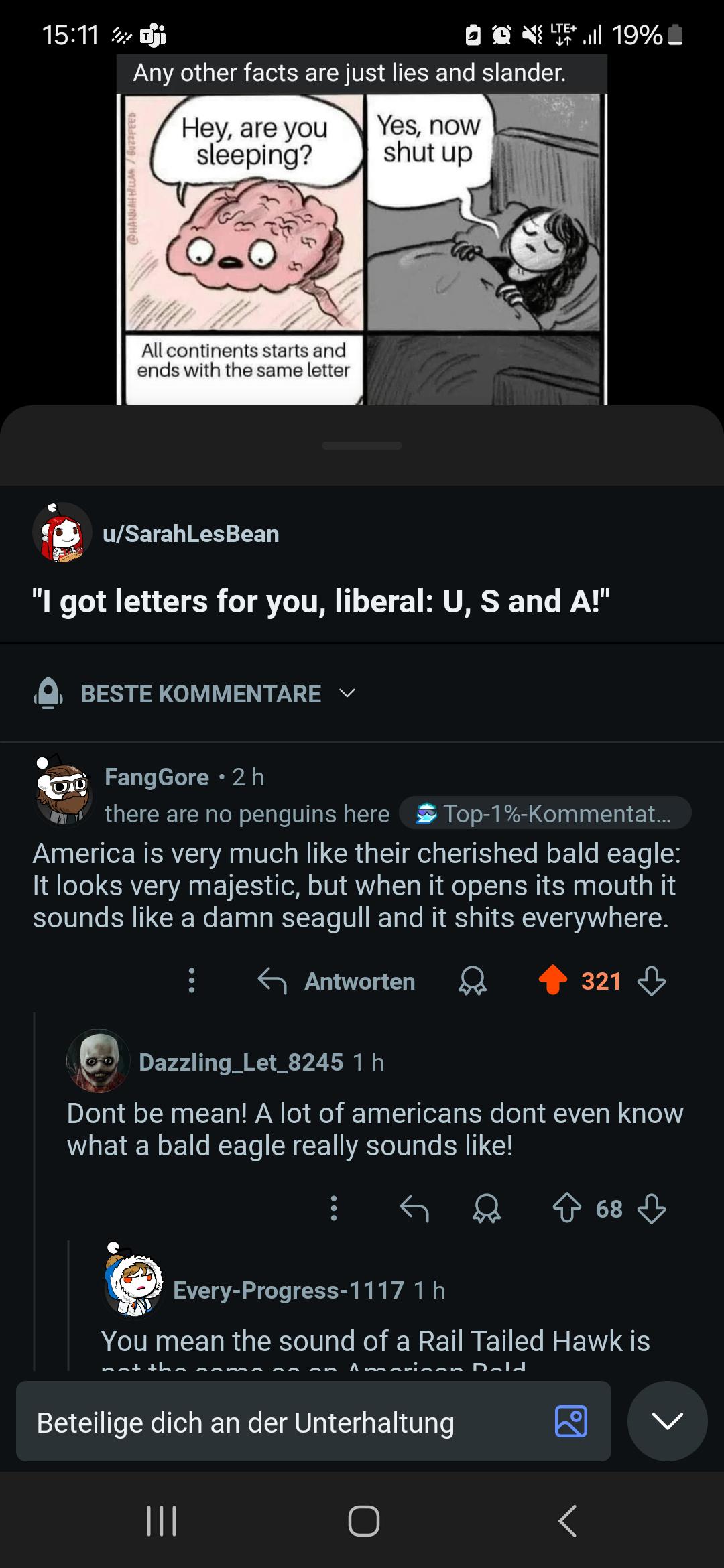 "I got letters for you, liberal: U, S and A!"