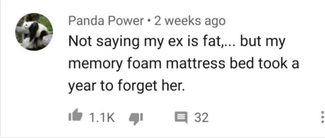 Not saying my ex is fat