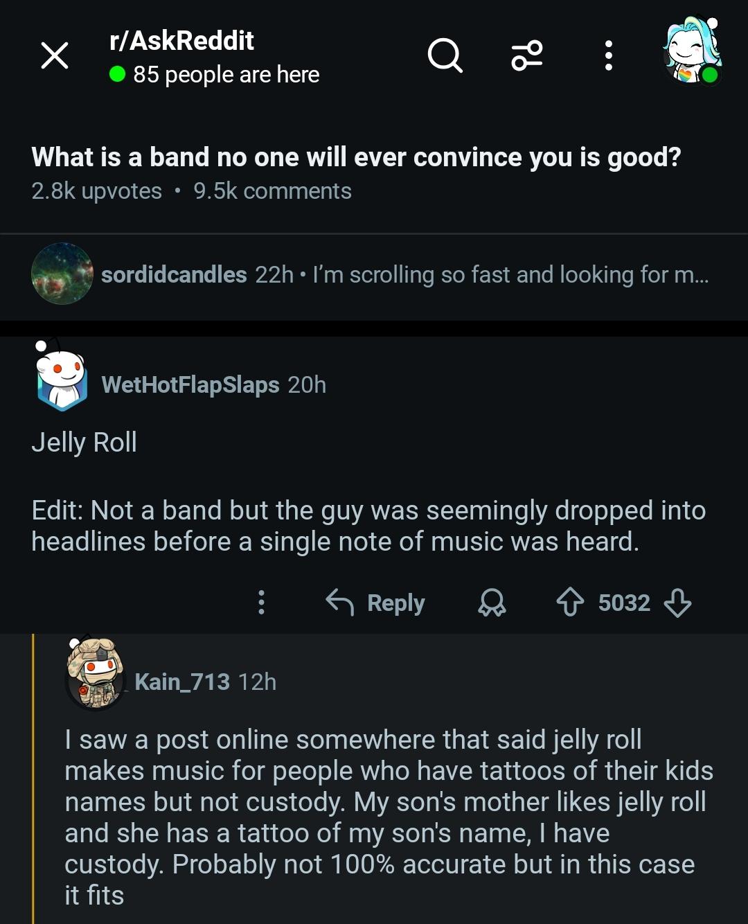 The funniest description of a jelly roll