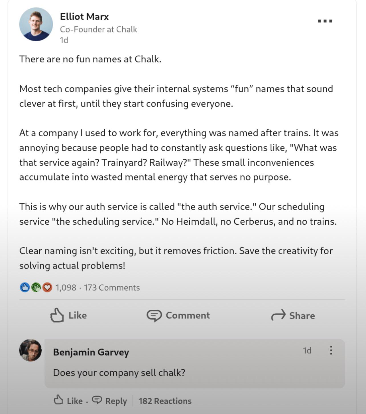 Does your company sell chalk?