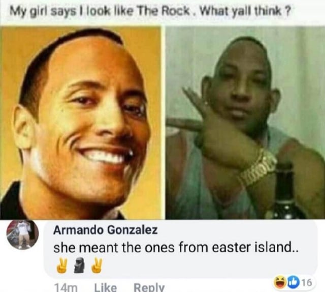 He looks like the rock