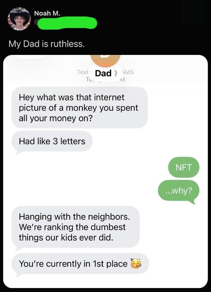 His dad discussing his mistakes