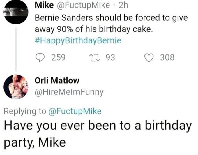 Mike had indeed never been to a birthday party.