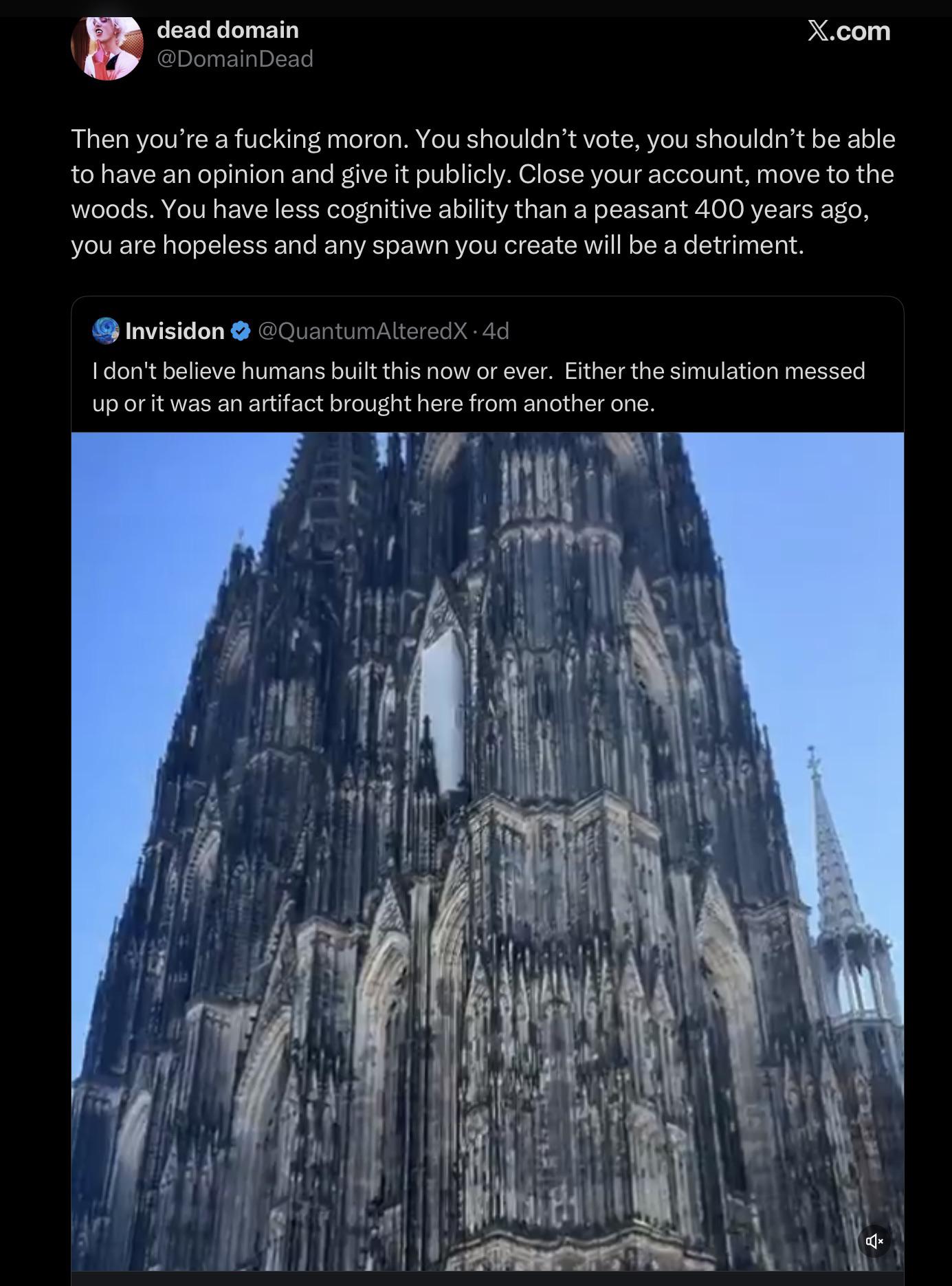 less cognitive ability than a peasant 400 years ago