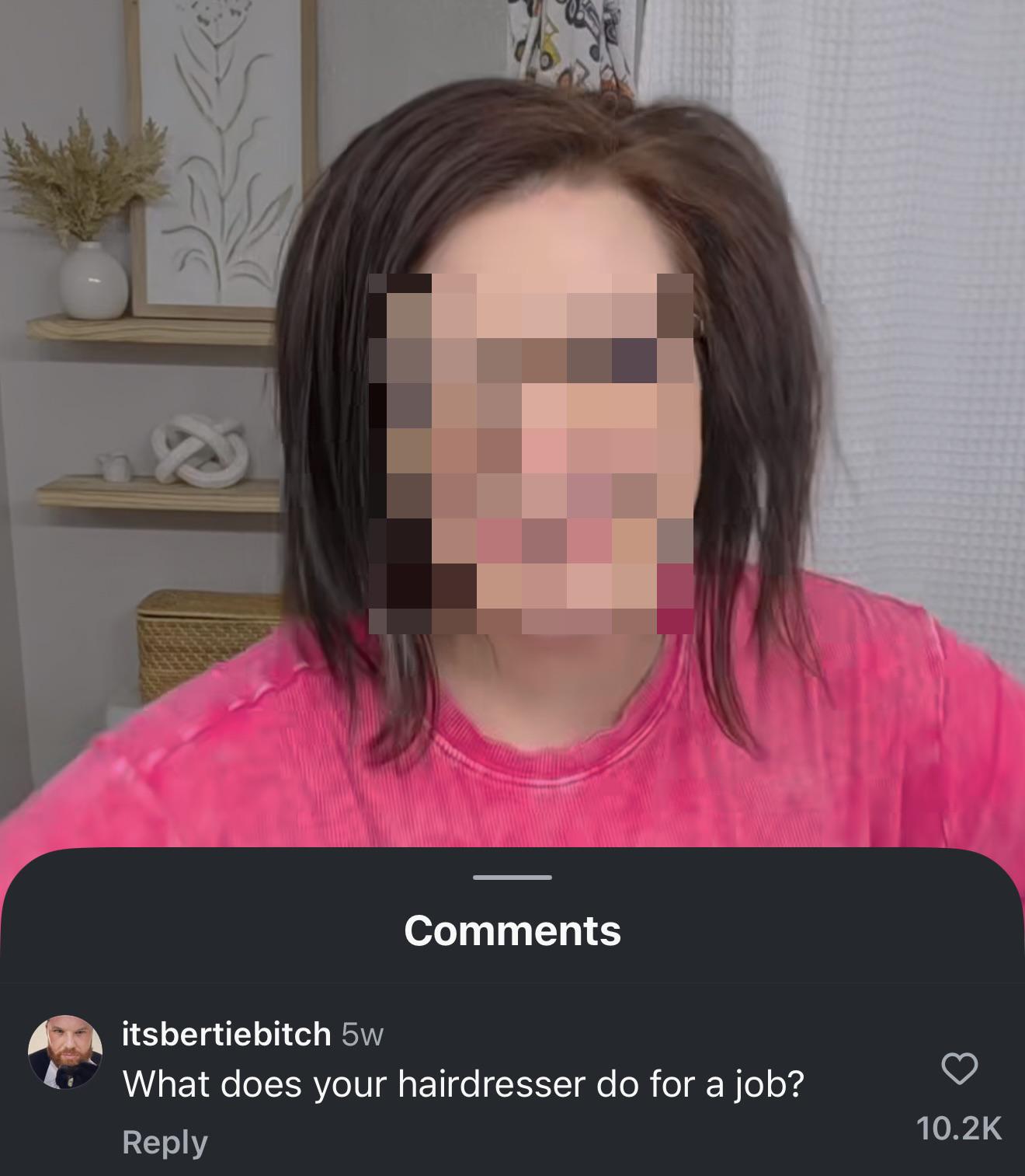 Original video was captioned “POV: you cut 8 inches off your hair and become a new person”