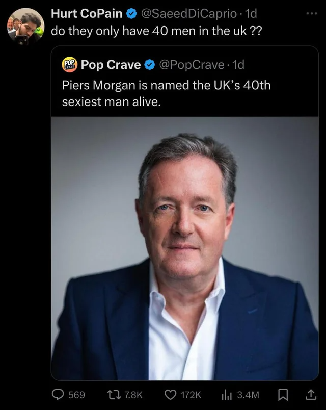 Piers Morgan was named the UK's 40th sexiest man alive