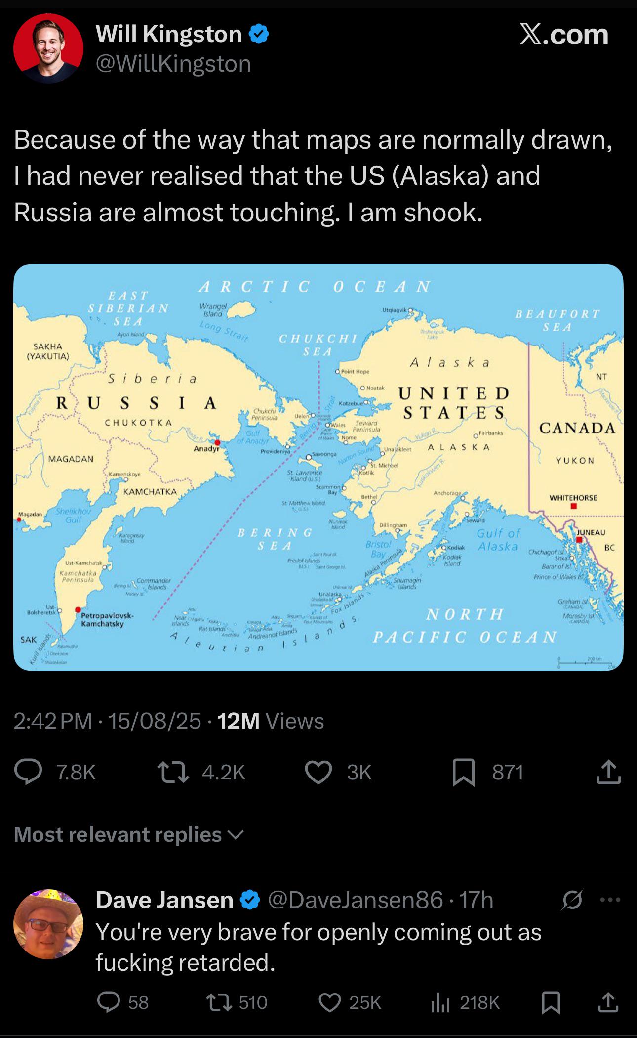 Can you see Russia from Alaska?