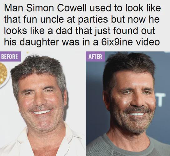 Simon Cowell before vs after his vegan diet