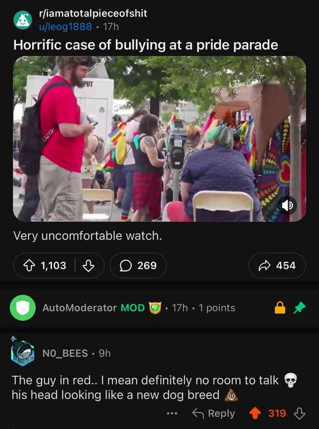 A parade of awkwardness. Pride, but not quite.