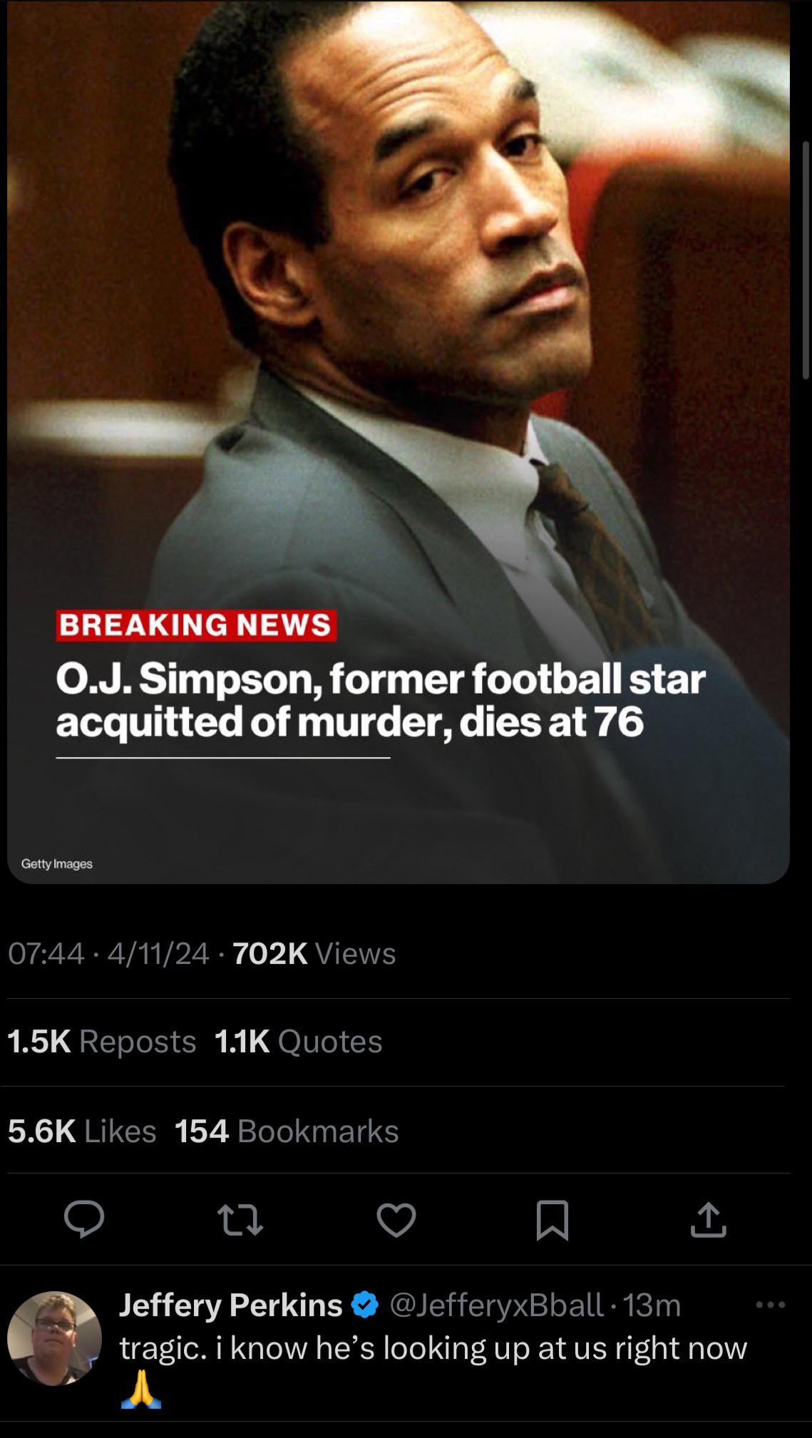 OJ Simpson looking up at us..