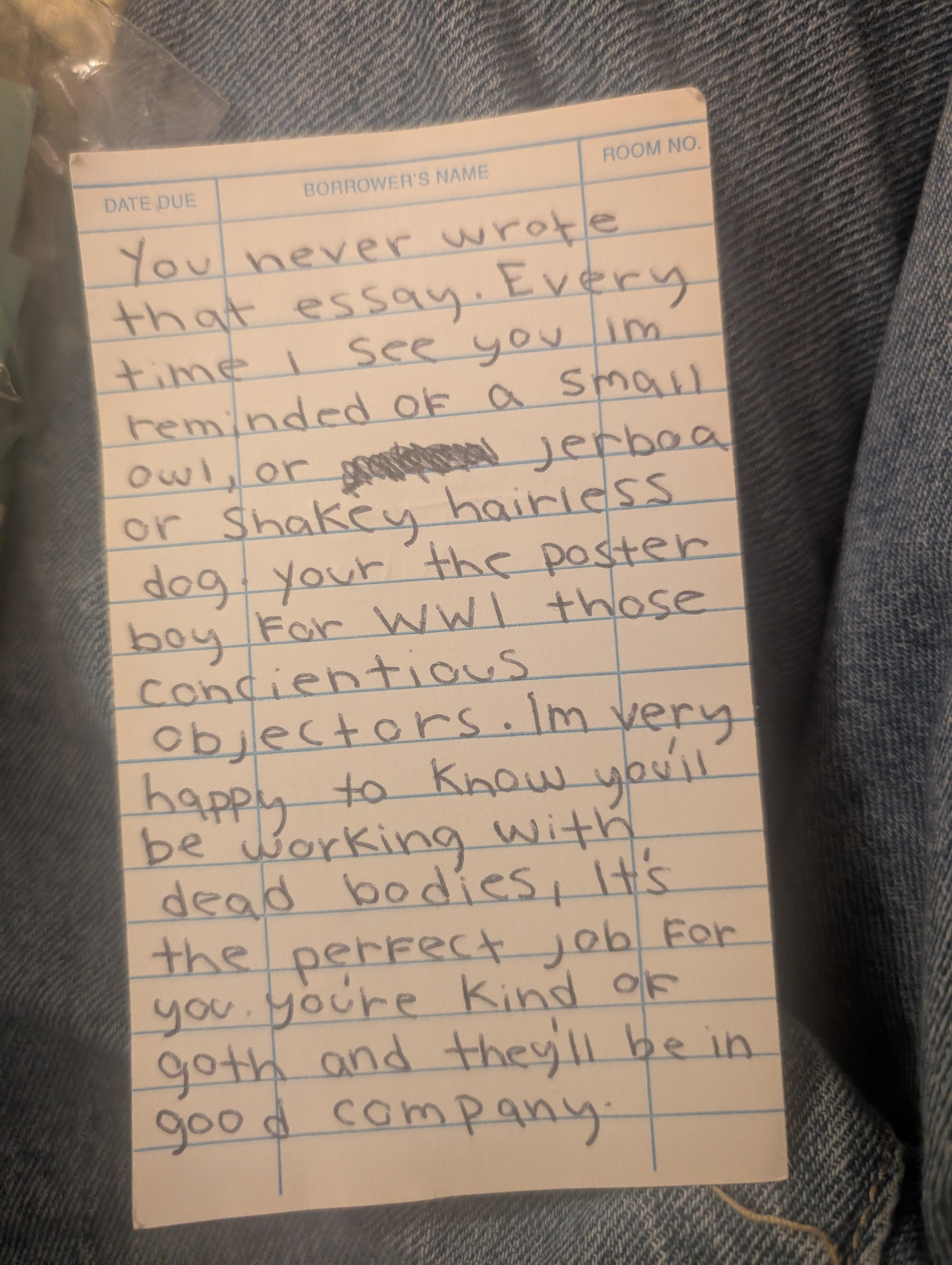 This note was in my senior appreciations from last year.