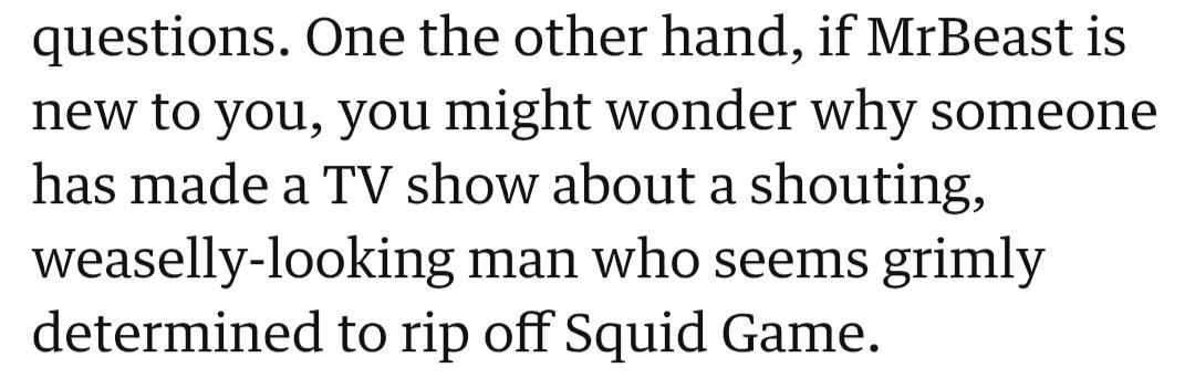 Even the guardian is ripping into Mr beast