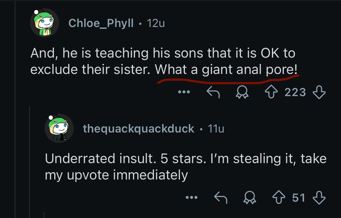 Have never heard anyone call someone an anal pore