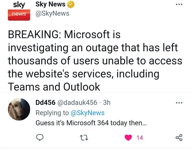 Took a jab at Microsoft 365