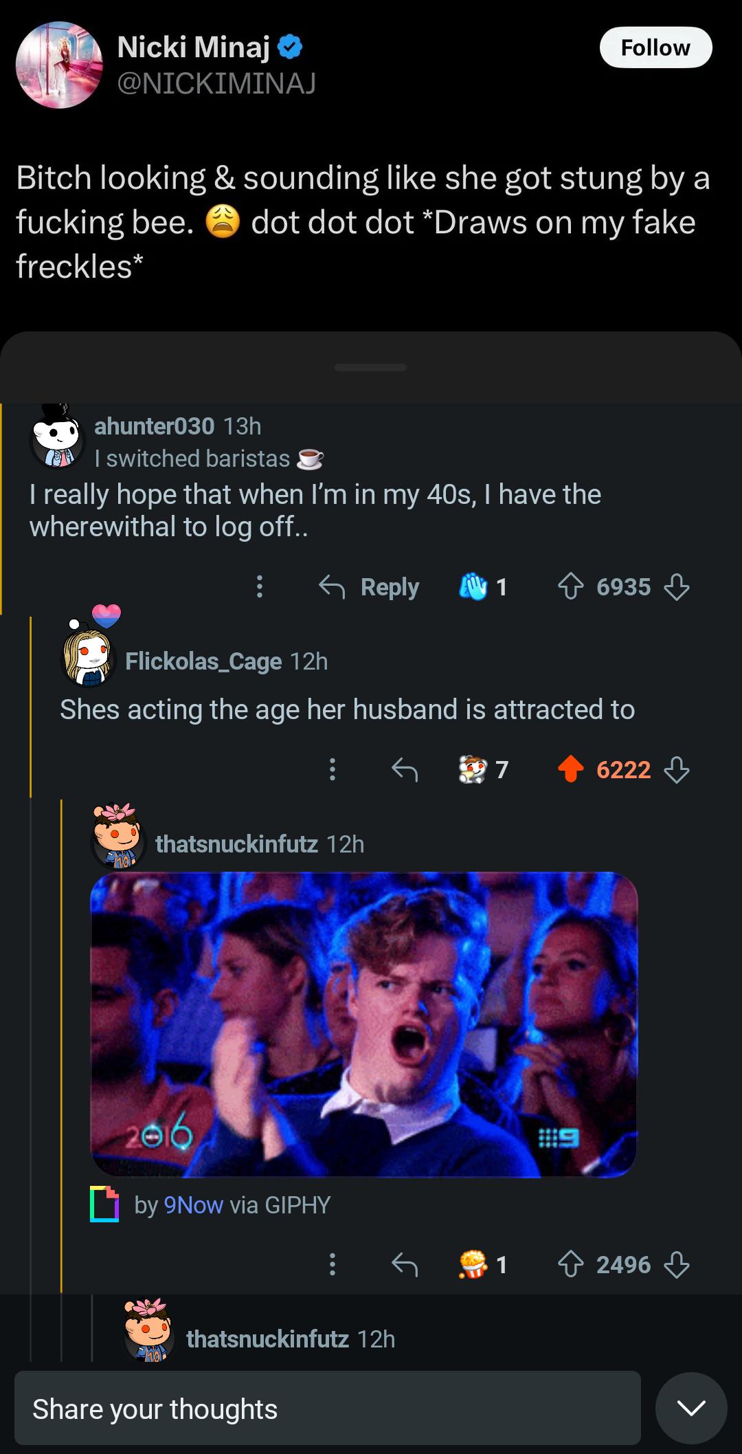 Acting her age her husband is attracted to