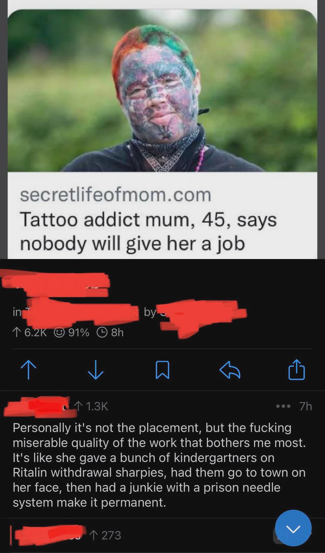 Another way to describe the quality of tattoos