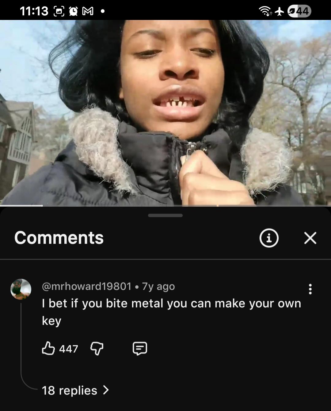 Locked out? No problem, just let her chew on a blank for a second.