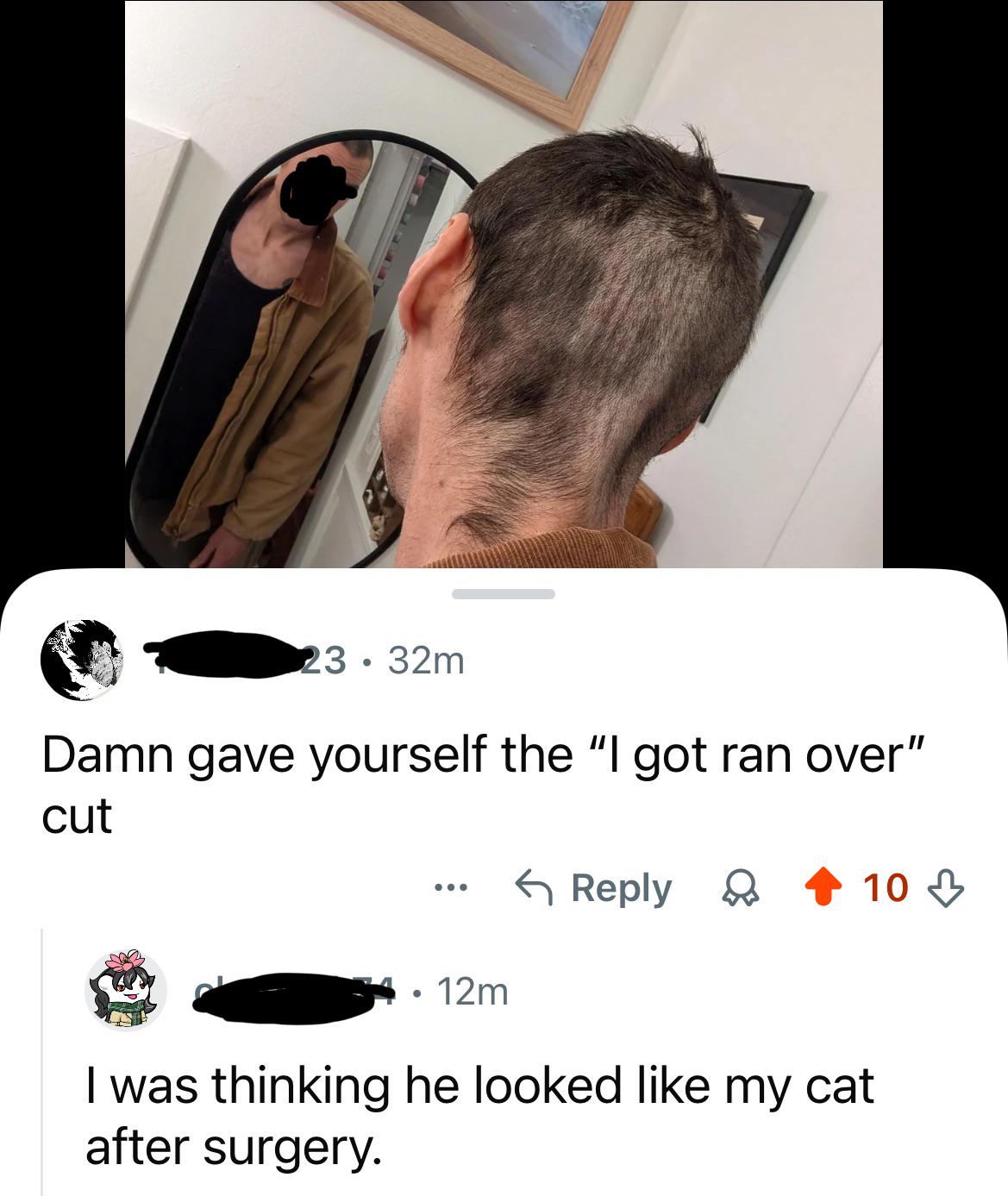 OP gave themself a haircut