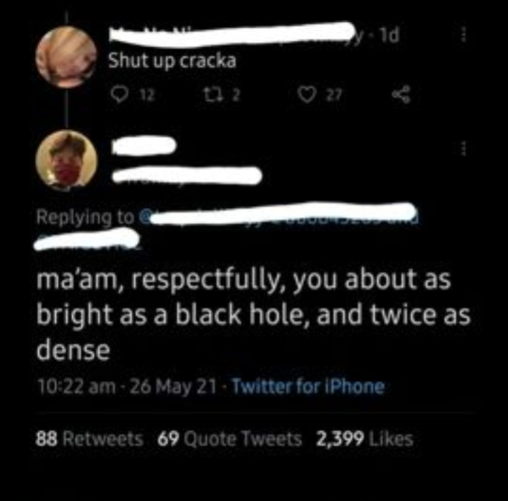 "Respectfully" he says