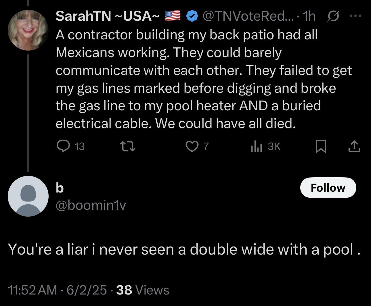 She never had a pool.