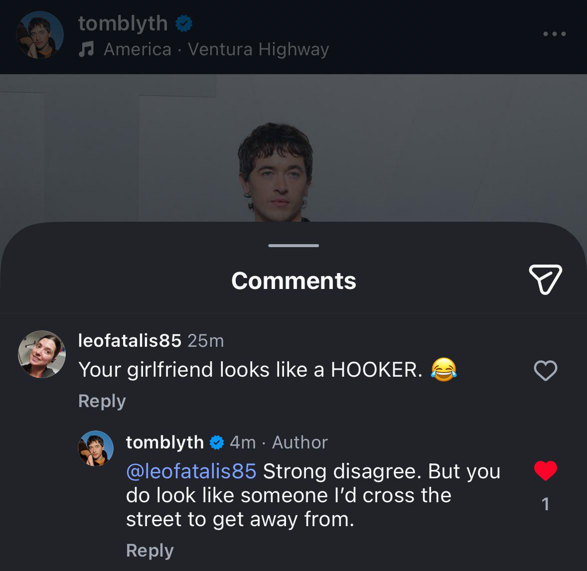 Actor Tom Blyth responds to another shitty comment about his girlfriend