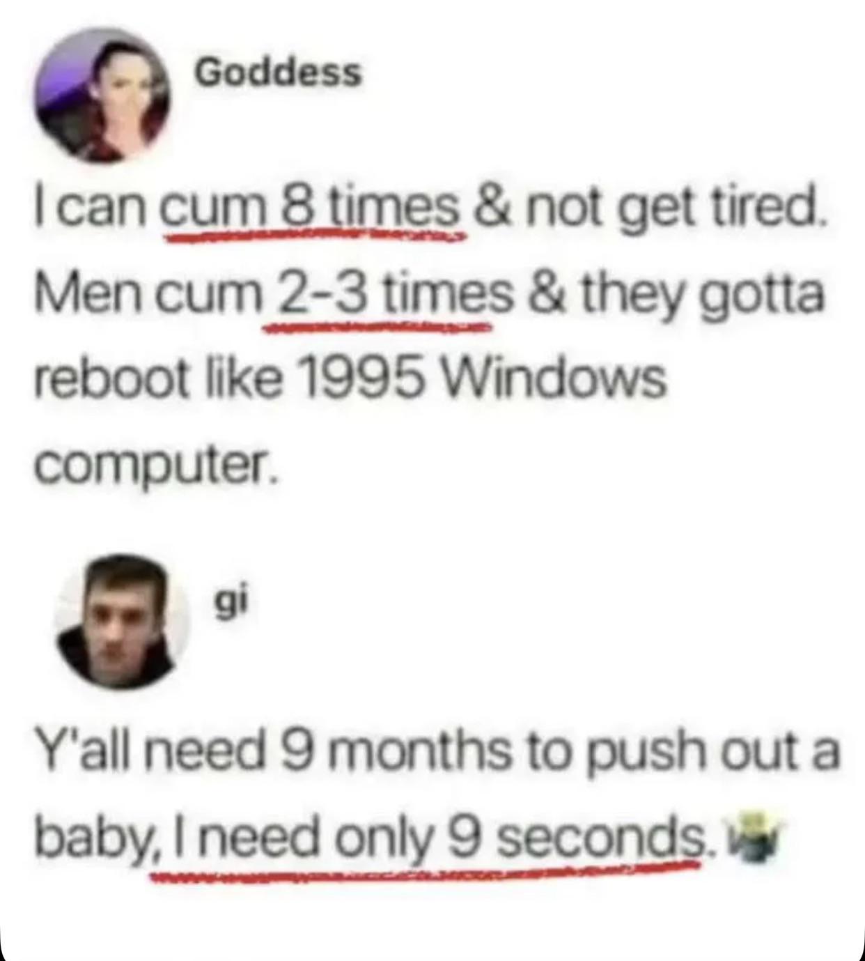 Bro proudly flexing 9 seconds