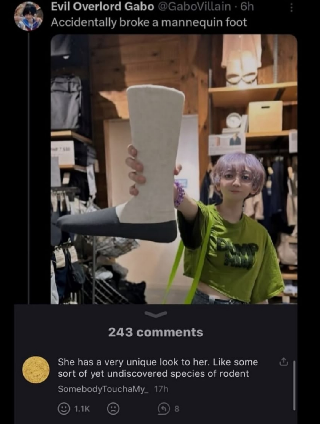 She caught a stray one