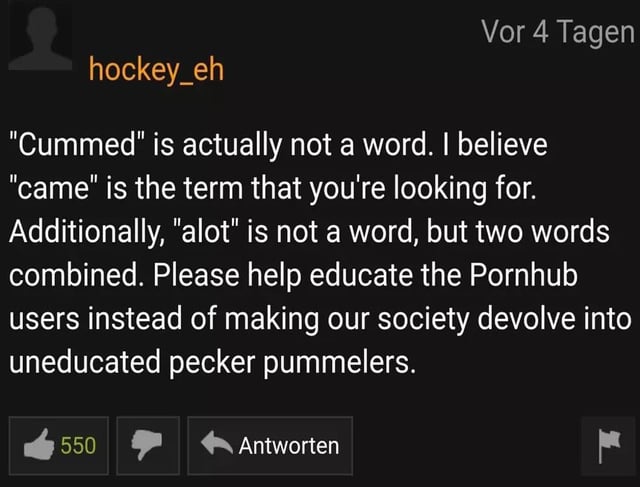 Found this Grammer Nazi on pornhub