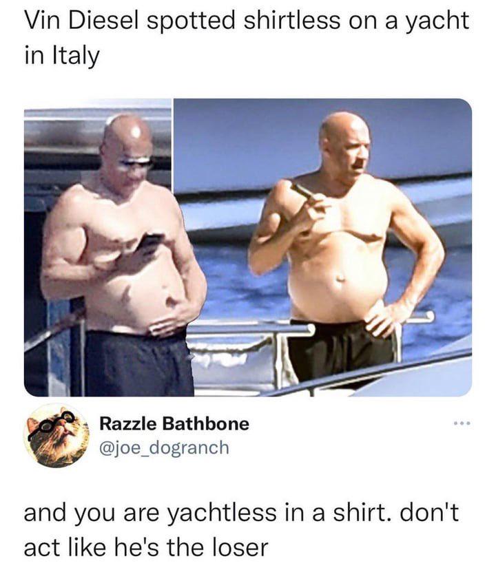 You’re judging from the wrong side of the yacht