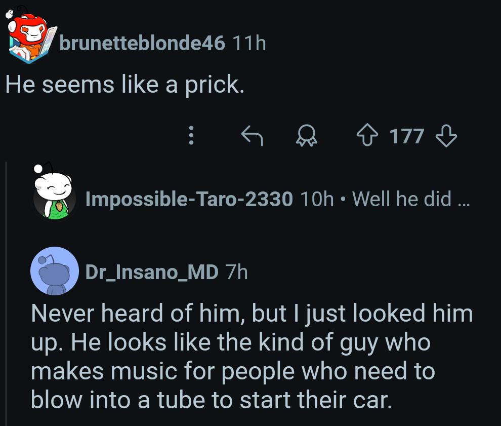 Reply to a comment on an askreddit post