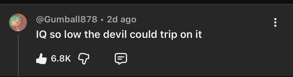 Crazy insult found under a video of a blind guy reacting to a comment of someone saying he’s faking being blind
